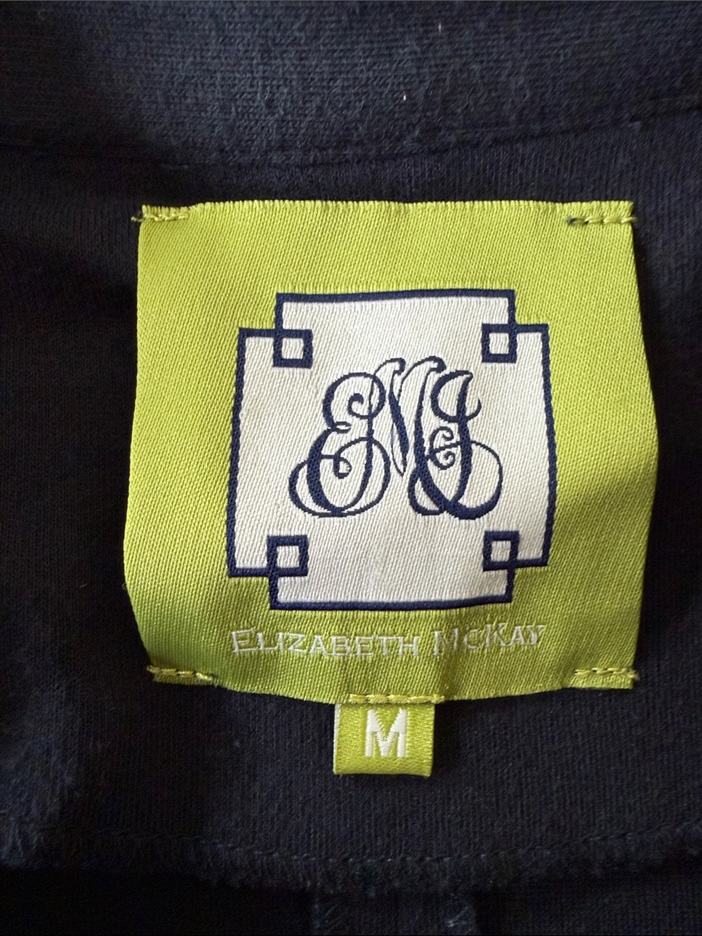 ELIZABETH MCKAY shift dress size M dark blue with gold buttons pockets - Picture 3 of 5